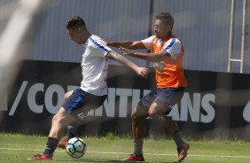 Gabriel e Lo Prncipe no treino desta segunda-feira j com foco no Fluminense