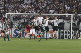 Lucas Lima cobra falta palmeirense durante o drbi da final do campeonato paulista 2018