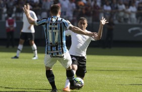 O volante Gabriel durante partida amistosa contra o Grmio, na Arena Corinthians