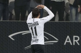 Romero comemorando mais um gol; A vtima foi a Chapecoense