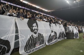 108 bandeiras foram estendidas na Arena Corinthians em homenagem ao aniversrio do clube