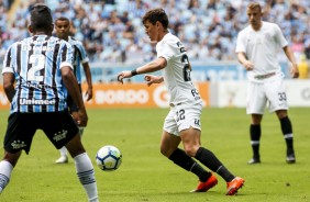 Garoto Mateus Vital em partida contra o Grmio, pelo Brasileiro 2018