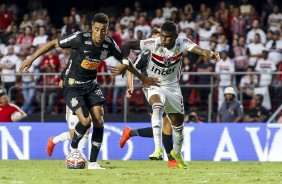 Gustagol em jogada contra o So Paulo, pela final do Campeonato Paulista 2019