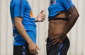 Carlos Augusto e Marllon treinam para enfrentar o Santos pela semifinal do Paulisto 2019