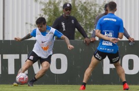 Fagner durante treino que prepara o time para jogo contra o Santos, pelo Paulisto 2019