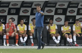 Carille comandou o Corinthians na vitria contra o So Paulo, pela final do Paulisto 2019