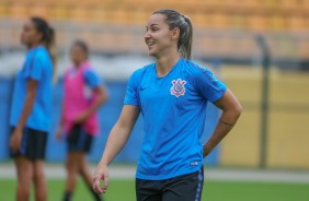 Giovanna Crivelari no treinamento do Corinthians Futebol Feminino desta tera-feira