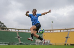 Milene Domingues foi presena ilustre no treino das meninas do Corinthians Futebol Feminino