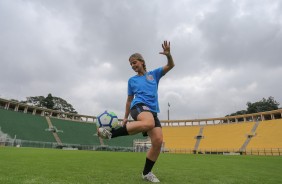 Milene Domingues tambm fez malabarismos com a bola no treino do Corinthians Futebol Feminino