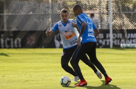 Carlos Augusto e Joo Victor treinam pela ltima vez antes do jogo contra o Flamengo