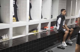 Gabriel no vestirio antes do jogo contra o Santos, pelo Campeonato Brasileiro