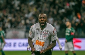 Manoel marcou para o Corinthians ainda no primeiro tempo do Drbi contra o Palmeiras