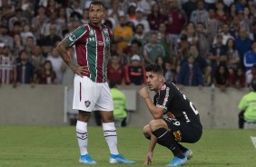 Avelar durante duelo contra o Fluminense, pela Sul-Americana, no Maracan