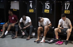 Gil, Manoel, Ralf e Boselli no vestirio do Maracan antes do jogo contra o Fluminense