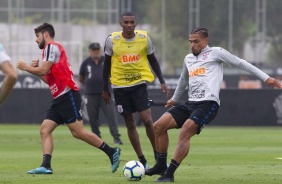 Marllon e Urso no ltimo treino antes do jogo contra o Palmeiras