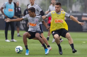 Pedrinho e Ramiro no ltimo treino antes do jogo contra o Palmeiras, pelo Brasileiro