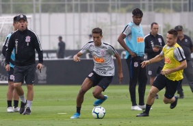 Pedrinho e Ramiro no ltimo treino antes do jogo contra o Palmeiras