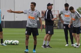 Pedrinho no ltimo treino antes do jogo contra o Palmeiras
