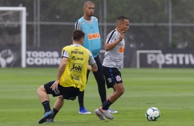 Ramiro, Joo Victor e Janderson no ltimo treino antes do jogo contra o Palmeiras