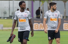 Ren  e Bruno Mndez no ltimo treino antes do jogo contra o Palmeiras