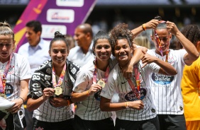 Jogadoras durante comemoraes do ttulo do Campeonato Paulista, pelo Corinthians Feminino