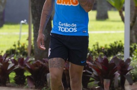 Atacante Gustavo no treinamento do Corinthians desta sexta-feira, no CT Joaquim Grava