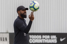 Dyego Coelho no treinamento do Corinthians desta sexta-feira, no CT Joaquim Grava