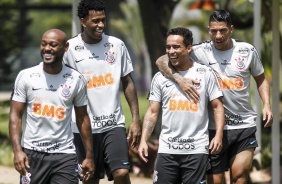 Love, Gil, Jadson, Ralf no ltimo treinamento do Corinthians antes do jogo contra o Atltico Mineiro