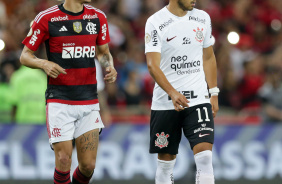 Romero durante jogo do Corinthians contra o Flamengo, pelo Brasileiro 2023