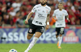 Yuri Alberto em ao no jogo do Corinthians contra o Flamengo, pelo Brasileiro 2023