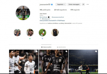 Xavier segue como atleta do Corinthians em suas redes sociais