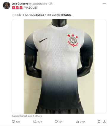 Postagem sobre possvel nova camisa I do Corinthians 