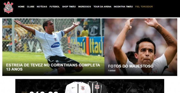Veja como ficou o novo site oficial do Corinthians
