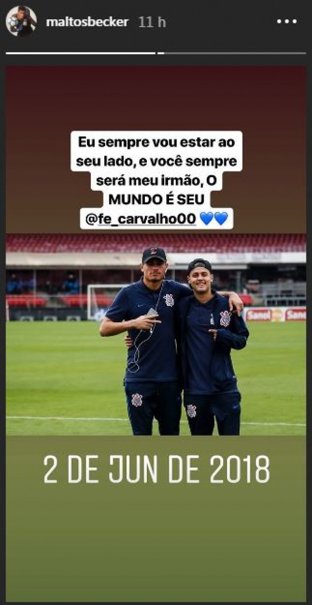Maltos desejou boa sorte para Felipe Carvalho por meio do seu Instagram