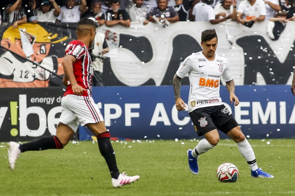 Fagner durante embate contra o So Paulo, pela final do Paulisto 2019