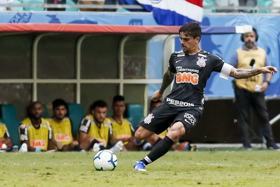 Lateral Fagner durante jogo contra o Bahia, pela estreia do Campeonato Brasileiro
