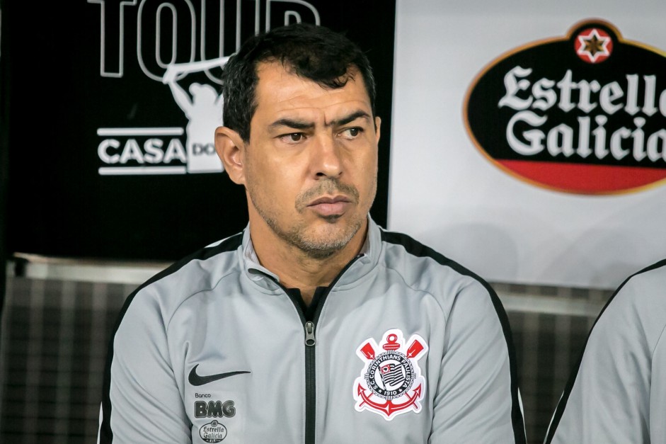 Fbio Carille durante duelo contra o Gois, na Arena Corinthians, pelo Brasileiro