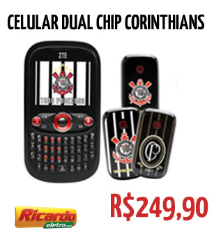 Celular dual chip do Corinthians